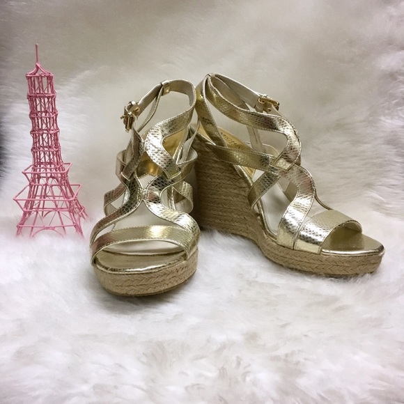 MICHAEL Michael Kors Shoes - Michael Kors Gold Wedges
